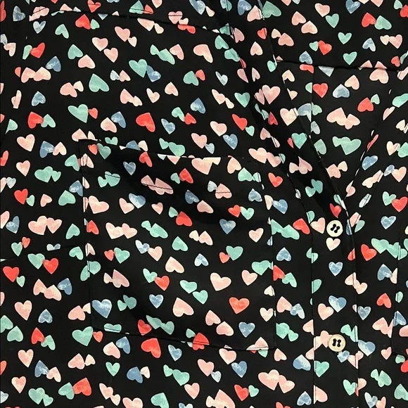 New York & Company Black Heart Print Blouse - Picture 2 of 8